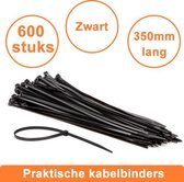 Professionele Werckmann Kabelbinders 4,5 x 350 mm - 600 stuks - Extra Sterk / Tierips / Tiewraps / zwart