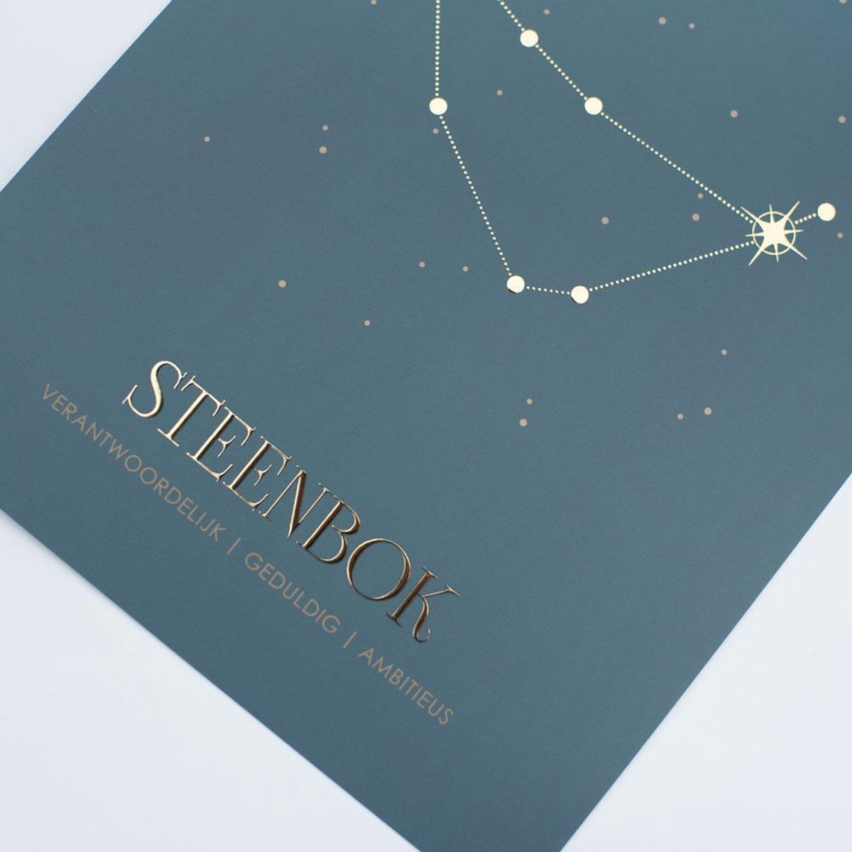 Sterrenbeeld poster Steenbok | A4 formaat | goudfolie | Leukigheidjes
