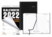 Brepols Bureau Agenda 2022 - Saturnus - 1d/1p - Zwart + Weekblok (met Wire-O binding) 2022 - Week begint op Maandag