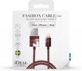 iDeal of Sweden Fashion Cable 1m voor Lightning Golden Burgundy Marble