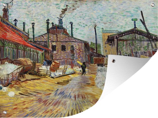 Tuin decoratie De fabriek in Asnieres - Vincent van Gogh - 40x30 cm - Tuindoek - Buitenposter