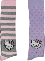 Hello Kitty Maillot | Kindermaillot | 2 Stuks | Paars Gestipt en Roze Gestreept | Maat 80/86