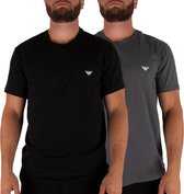 Emporio Armani T-shirt - Mannen - donkergrijs - zwart