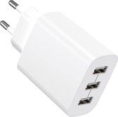 USB snel lader/Quick Charger 3.0 - USB stekker - USB Lader - Oplader voor Smartphones en Tablets - Thuislader - Universele Adapter met 3 usb poorten - telefoonstekker
