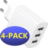 4x USB-A Adapter - 3 USB Poorten - Geschikt voor Apple iPhone/iPad en Samsung - Power delivery - Fast Charger - Iphone 12 oplader - Snellader