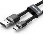 Baseus USB-C Data- en Laadkabel - 2 meter - 3A Extra Snellader Kabel - Fast en Quick Charge Oplaadkabel - Type C Naar USB-A - Oplaadsnoer Telefoon - Laptop - Samsung Galaxy en Note