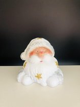 Kerstman #15 - 28 cm - polyester - glitters - polyresin - polystone - kunststof - decoratiefiguur - interieur en tuin - geschikt voor binnen en buiten - cadeau - geschenk - kerstco