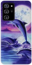 ADEL Kunststof Back Cover Hardcase Hoesje Geschikt voor Samsung Galaxy Note 20 - Dolfijn Blauw