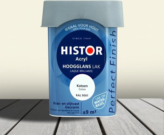 Histor Perfect Finish Lak Acryl Hoogglans 2,5 liter - Katoen (Ral 9001)