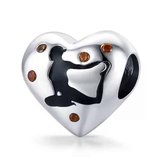 Tracelet - Zilveren bedels - Bedel Yoga hart | I Love Yoga! | Met zirkonia | 925 Sterling Zilver - Pandora compatible - Met 925 Zilver Certificaat - In Leuke Cadeauverpakking - Val