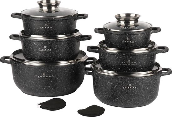 Foto: Ed nb rg stonetec line 12 delige luxe pannenset van gesmeed aluminium