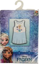 Frozen Jurk - Kinderkleding - Blauw / Wit - 100% Katoen - Maat 116 / 122