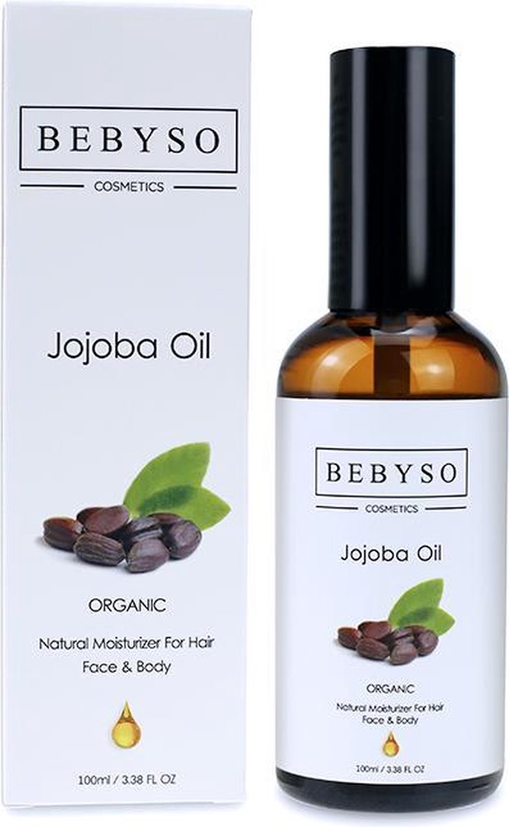 BEBYSO Jojoba olie 100ml. 100% Vegan & natuurlijke ingrediënten. Dierproefvrij.
