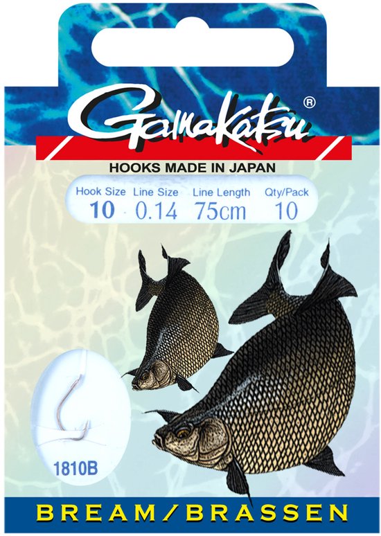 Gamakatsu 1810B Bream Feeder - 75cm - Haakmaat 14 - 10 stuks - Zwart van Gamakatsu — afbeelding 3