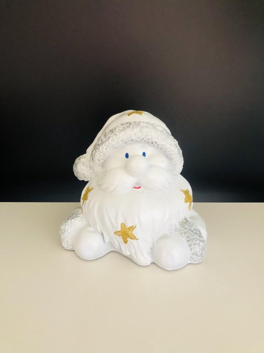 Kerstman #18 - 28 cm - polyester - glitters - polyresin - polystone - kunststof - decoratiefiguur - interieur en tuin - geschikt voor binnen en buiten - cadeau - geschenk - kerstcollectie - kerstman - kerstdecoratie - kerstfiguur