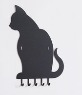 Arti - Mestieri - sleutelrek - zittende -zwarte - kat - poes - Italiaans - Design