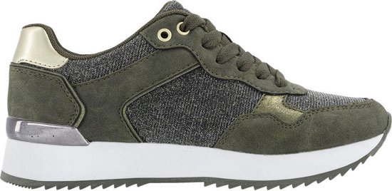 Graceland Dames Kaki sneaker glitter - Maat 39 | bol.com