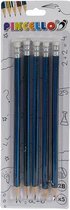 Pincello Potlodenset Hout/rubber Blauw 5-delig