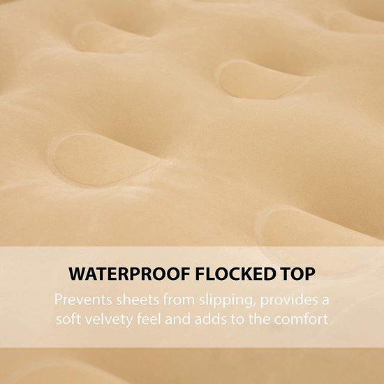 ZOVAIO luchtmatras- 24042 -  Beige & Zwart- tweepersoons luchtbed  - Opblaasbare luchtbedden-203cmx157cmx47cm-met ingebouwde elektrische pomp — afbeelding 2