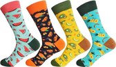 Unisex sokken - Fruit Mix - 4 Paar - Maat 35-40