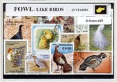 Hoenderachtigen – Luxe postzegel pakket (A6 formaat) : collectie van 25 verschillende postzegels van hoenderachtigen – kan als ansichtkaart in een A6 envelop - authentiek cadeau - kado tip - geschenk - kaart - Galliformes - vogels - grondvogels