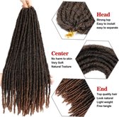 WiseGoods Luxe Dreadlocks 45cm - Synthétique - Extensions de Cheveux Pour Femme - Dreads Sans Noeuds - Zwart