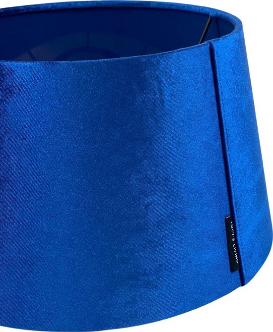 Lucy's Living Luxe Velvet Abat-jour VENISE Blue Marine - ø 28 x H 17 cm -  Raccord E27... | bol