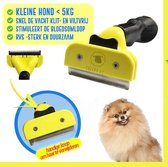 Hondenborstel - Kleine Hond < 5KG - Handzaam - Sterk - RVS - Duurzaam- Snel en Efficiënt- Maakt de Vacht van je Hond Weer Klit- en Viltvrij - Stimuleert de Bloedsomloop - Dé Honden