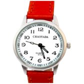 Horloge- Rood-chaoyada- Genuine Leatherbandje- 29 mm-Charme Bijoux