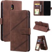 Voor Xiaomi Redmi 8A Skin Feel Business Horizontale Flip PU Lederen Case met Houder & Multi-Card Slots & Portemonnee & Lanyard & Fotolijst (Bruin)