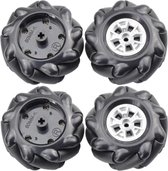 OTRONIC® 60MM-K Zwarte Mecanum kunststof wielen met rubberen rollers