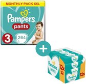 Pampers Baby Dry Pants Maat 3 - 264 Luierbroekjes + Pampers Sensitive Billendoekje 624 Stuks