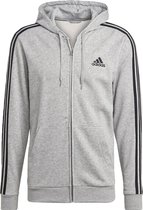 adidas Essentials FullZip Hoodie Heren - Sporttruien - grijs - maat L