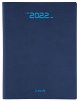 Brepols Agenda 2022 - Timing week - COLORA soepel gerecycleerd leder - 17,1 x 22 cm - Blauw