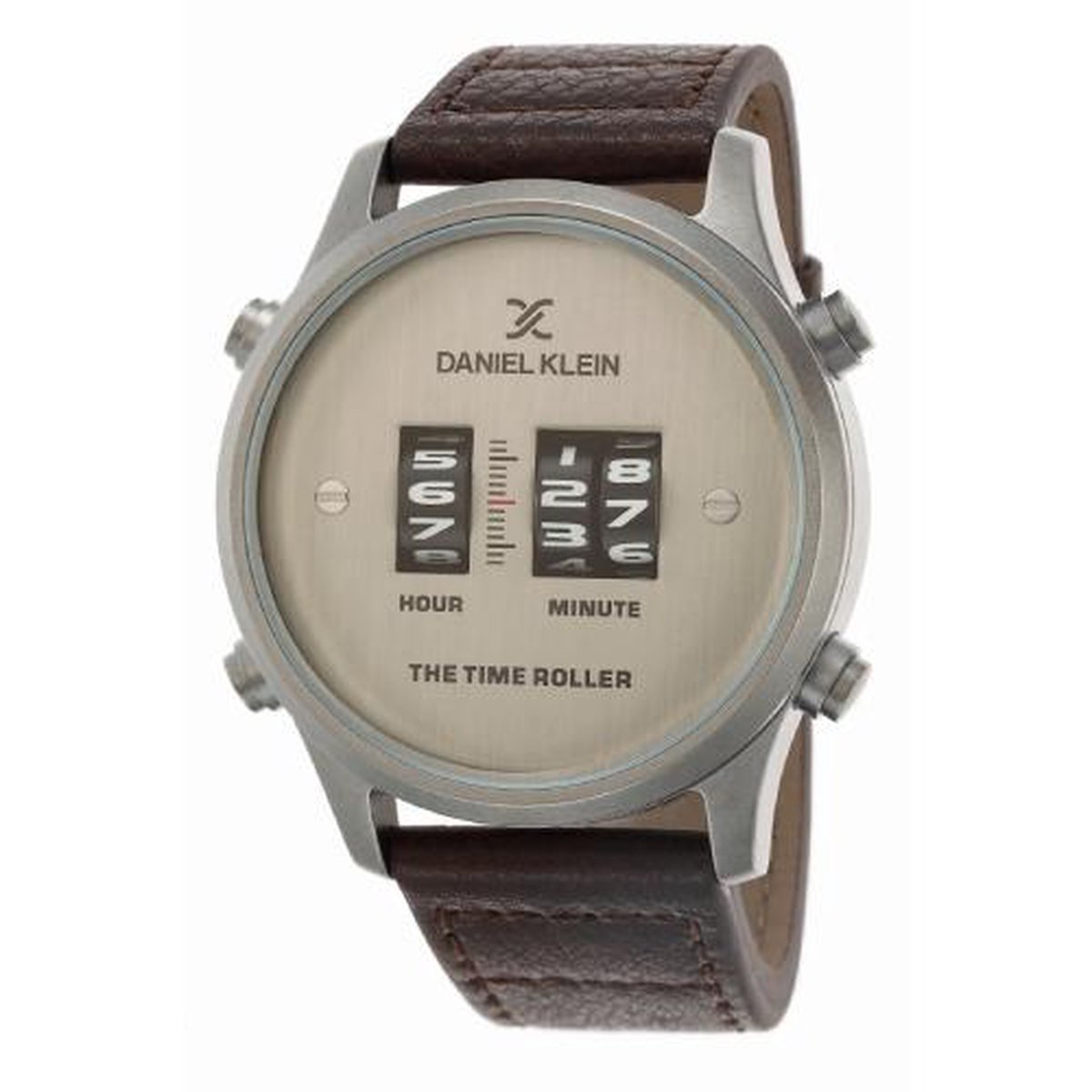 Daniel Klein DK.1.12438-7 - Horloge - Analoog - Mannen - Heren - leren band - Bruin - Grijs