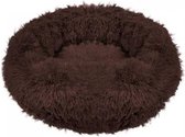 Springos Hondenmand | Superzacht en Luxe | Wasbaar | Donut | Fluffy | Hondenkussen | 40 CM | Donker Bruin