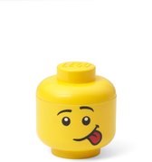 LEGO Iconic Opbergbox Hoofd Silly Mini - Geel - 360 ML - 10,2x10,2x11,5 CM - Kunststof