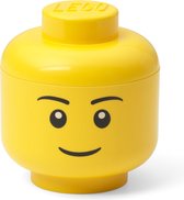LEGO Iconic Opbergbox Hoofd Boy Mini - Geel - 360 ML - 10,2x10,2x11,5 CM - Kunststof