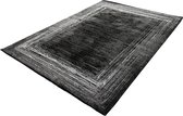 Vloerkleed Craft deluxe – zwart grijs vintage lijst abstract -200 x 290 cm