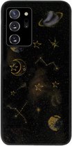ADEL Siliconen Back Cover Softcase Hoesje Geschikt voor Samsung Galaxy Note 20 - Ruimte Heelal Bling Glitter