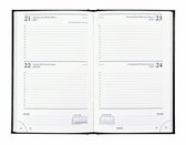 Brepols Agenda 2022 - Saturnus 221 - 2 dagen per pagina - Lima kunstleder - 13,3 x 20,8 cm - Zwart
