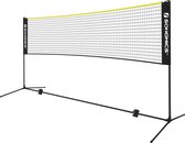 Badmintonnet van 4 m breed - Tennisnet in Hoogte Verstelbaar - Zwart / Geel