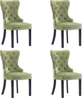 Eetkamerstoelen 4 stuks lichtgroen fluweel