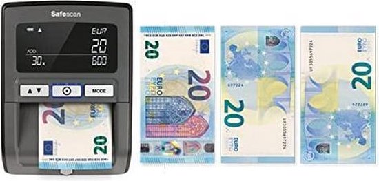 Détecteur De Faux Billets Safescan 155-S - Portable, 7 Points De Vérification, Comptage Et Empileur Inclus