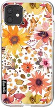 Casetastic Apple iPhone 11 Hoesje - Softcover Hoesje met Design - Flowers Gold Print