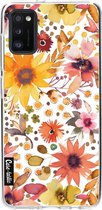 Casetastic Samsung Galaxy A41 (2020) Hoesje - Softcover Hoesje met Design - Flowers Gold Print