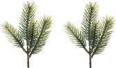 2x Groene kersttakken / dennentakjes 23 cm kerstversiering - Groene kunsttakjes/dennentakken