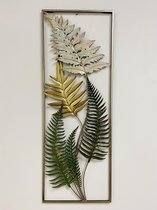 Metalen Multi Color wanddecoratie 5 Long Leaves