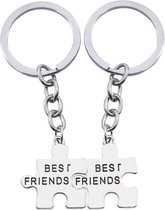 Bff best friends sleutelhanger zilverkleurig