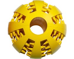 Paws and Claws - GEEL - Rubber Dental Massage bal - 6 cm doorsnee - hondenspeelgoed - tandplak voorkomend